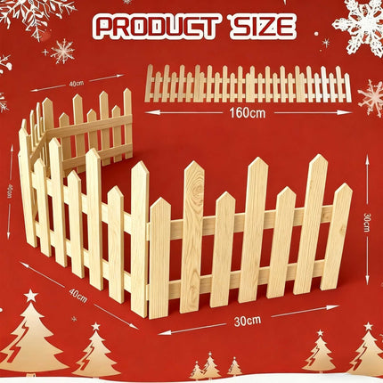 28Pcs Christmas Tree Fence DIY Gate Fence Picket Panels Border Xmas Decoration