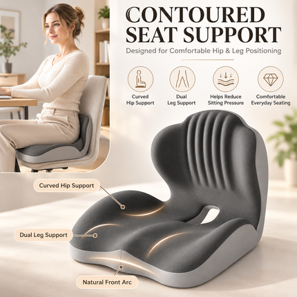 Ergonomic Seat Cushion Lumbar Back Support Office Chair Breathable Pad
