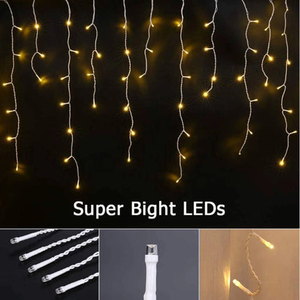 23.9M 960 Led Snowing Icicle Christmas Wedding Party Lights 8 Functions Warm White