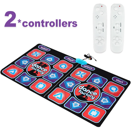 Double Dance Mat For Kids Adults Wireless Non-Slip Dancers Step Pads Fitness Kit
