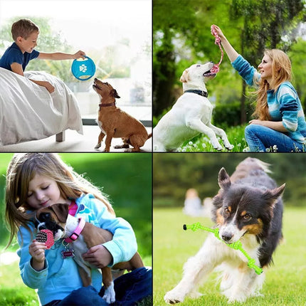 10Pc Dog Braided Rope Toys Pet Puppy Chew Bite Toy Gift Tough Cotton Clean Teeth