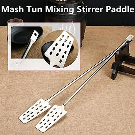 Long Handle Stainless Steel Beer Wine Mash Tun Mixing Stirrer Paddle & 15 Holes