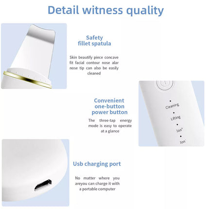Facial Skin Scrubber Ultrasonic Dirt Cleaning Blackhead Remover Face Clean Care