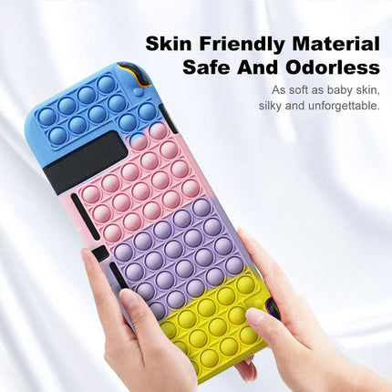 Nintendo Switch Console “Pop It” Stress Relief Case Cover Blue & Pink & Purple & Yellow