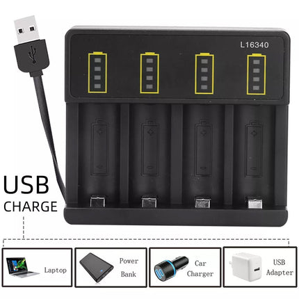 8x CR123 CR123A Rechargeable Battery + 4-Slot Charger 2800mAh For Arlo Camera