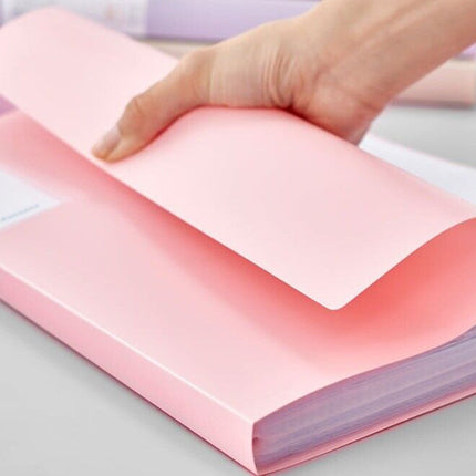 4x A4 Document Folder Pastel Colour 60 Pocket Presentation Display Office School