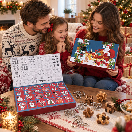 Brain Teaser Advent Calendar 2026 Christmas 3D Puzzle Toy 24 Days Countdown Wooden Metal Gift Kids