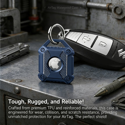 Midnight Blue Apple AirTag Protective Case Waterproof TPU Cover Air Tag Tracker Loop Holder
