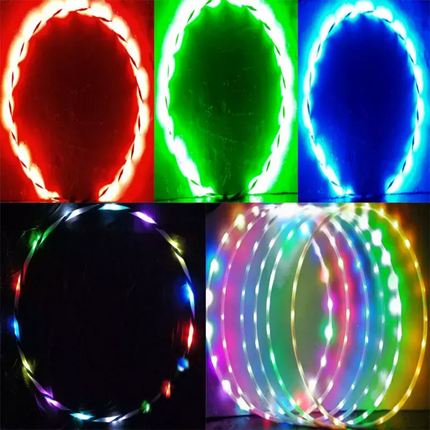 Hula Hoop Led Adults and Kids with Changing LED Lights Lightweight SK 90cm