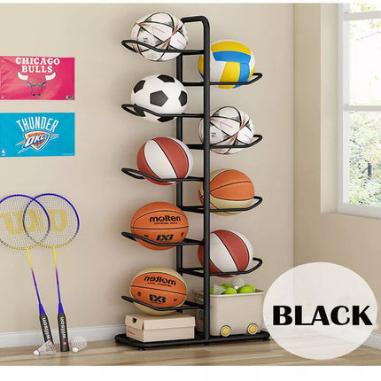 Ball  Rack Basketball Holder Garage Sports Organizer 9-Ball Display Stand