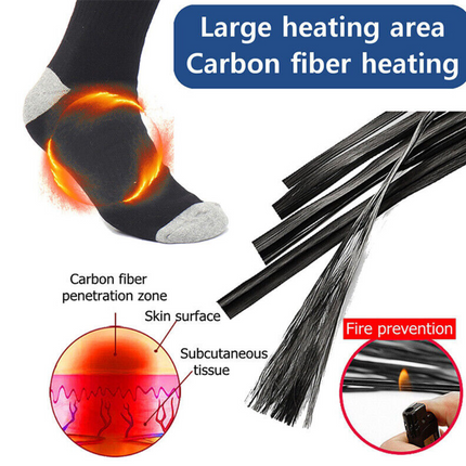 Winter Electric Heated Socks Boot Feet Warmer USB Rechargable Battery Warm Sock Grey