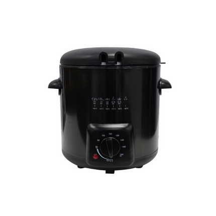 0.9L Deep Fryer Adjustable Thermostat Dial Black Stainless Steel Housing