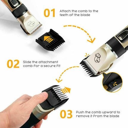 Cat Dog Pet Clippers Hair Electric Clipper Grooming Trimmer Shaver Cordless Kit