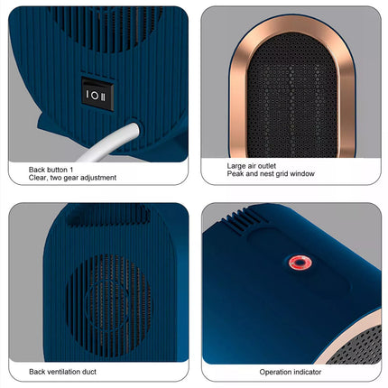 Mini Heater Fan Portable Desktop Winter Warm Space Electric Heater Office Home Blue