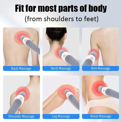 Portable Electric Massage Stick - USB Charging, Full Body Vibration Massager Gun White