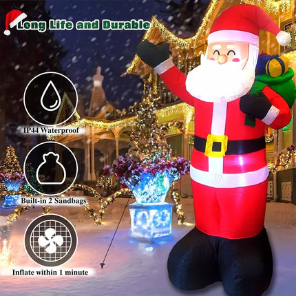6.6ft Inflatable Santa Claus with LED Lighting Indoor Outdoor Christmas Party