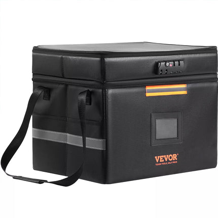 Fireproof Document Box Waterproof Safe Storage Bag w/ Password Zipper Lock