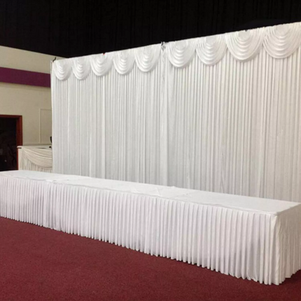 3M/6M Extra Large White Silk Backdrop Curtain Photo Drape Weddings Stage Party