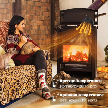 6 Blade Cocoon Fan For Wood Log Burner Stove Fireplace Quiet Low Noise Heat Fire