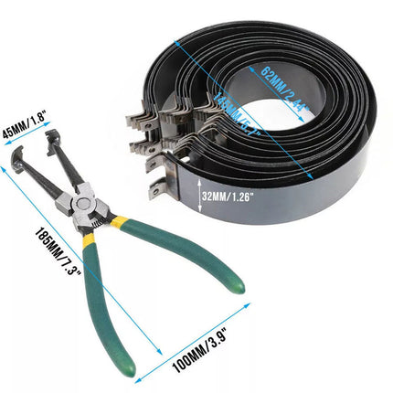 Auto Engine Piston Ring Compressor Plier Set Repair Car Tools 14 Clamp 62-145mm