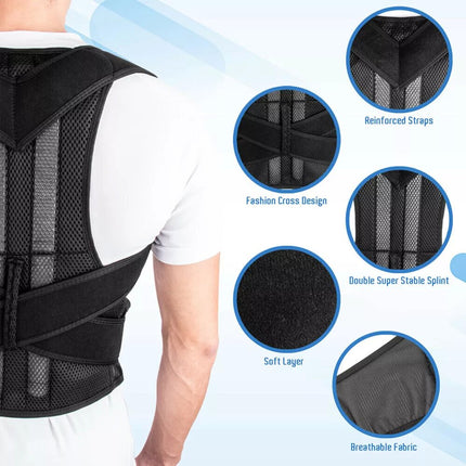 AU Back Posture Corrector Magnetic Shoulder Support Brace Belt Therapy Men Women