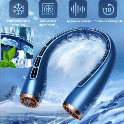 Rechargeable Portable Neck Fan Personal Hanging Bladeless Cooling Fan Hands-Free