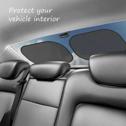 Retractable Car Windshield Sunshade, Automatic Sun Shade for Vehicle Sun Blocker (Sunshade+ 4PCS Side Mesh)
