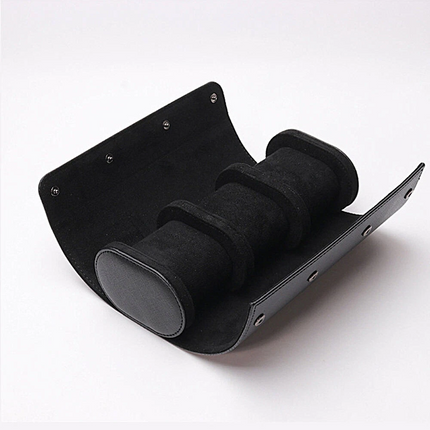 Watch Roll Travel Case Watch Display Box Wrist Jewelry Storage Organizer Black