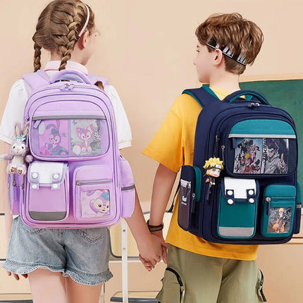 Kids Backpack Children Boys Girls School Bag Backpack Waterproof Primary Bookbag Large Purple