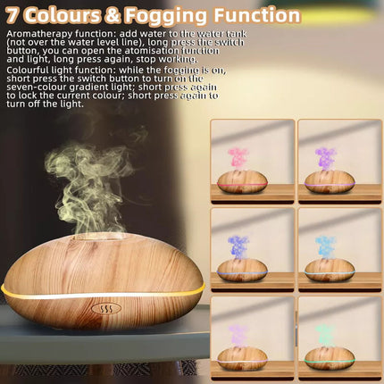Ultrasonic Aroma Air Humidifier Aromatherapy Diffuser Essential Oil LED Purifier