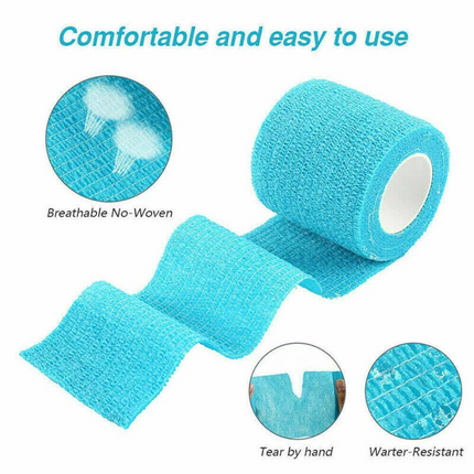 12-Pack Self-Adhesive Cohesive Wrap Bandages in Multi-Sizes for Pets and Vets 10cm*4.5cm
