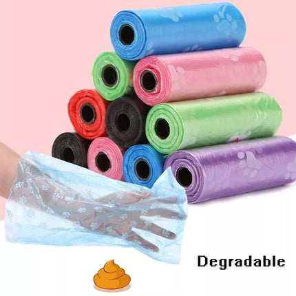 100 Rolls/ 1500 Bags Pet Dog Poo Poop Bags Puppy Waste Biodegradable Bag Disposable BulkOpen Color footprints