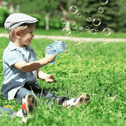 Outdoor Electric Bubble Machine 23 Holes Automatic Gatling Bubble Toy