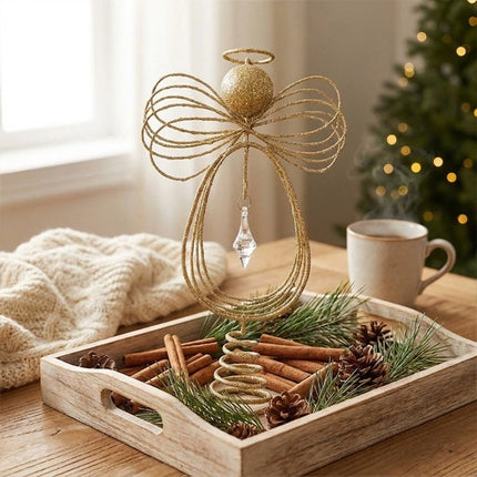 Sparkling Christmas Tree Top Angel Decoration Xmas Tree Top Ornament New Year