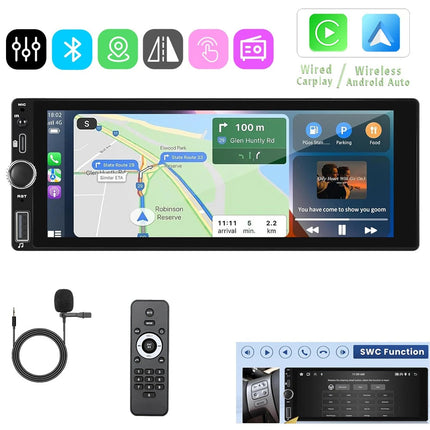 6.9inch Wireless Apple CarPlay Car Stereo FM Radio HD Touch Screen BT/USB/TF