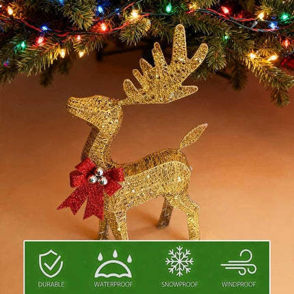 80cm Christmas Decoration Reindeer LED Lights Light up Solar Iron Frame Door