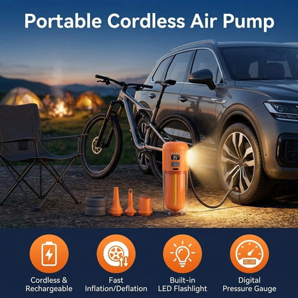 Portable Air Pump for Inflatables 430L/min Ultra Fast Air Mattress Pump, 2000 MA