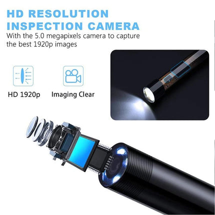WIFI Endoscope HD 5MP Borescope Inspection Camera Waterproof For iPhone Android 2M