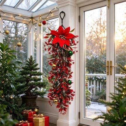 Plastic Artificial Christmas Ball Vine Wall Hanging
