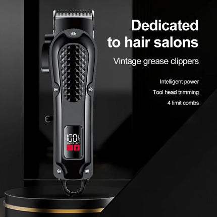 Professional Barber Electric Hair clipper LED display screen charging Trimmer