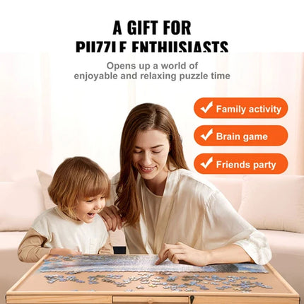 1000 Piece Puzzle Board with Drawer Cover Portable Wooden Jigsaw 29"x21.6"