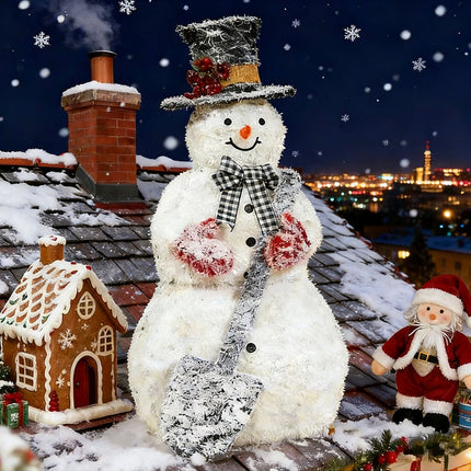 120cm Solar Powered Christmas Decoration Lights Snowman Metal Frame LED Light
