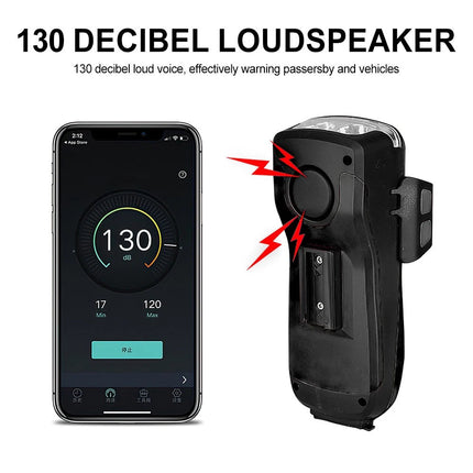 LED 4 In 1 Horn LED Bike Headlight Lamp Horn Power USB Rechargeable 3 Mode