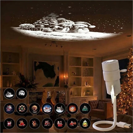 2-in-1 360° Rotating Star Projector Night Light Christmas Gift