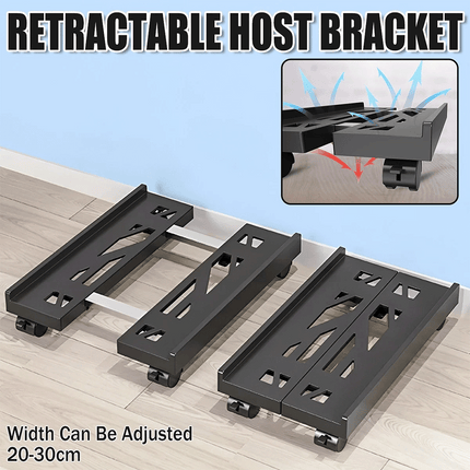 Computer Tower Holder Adjustable Stand With Rolling Wheels For Desktop Office
