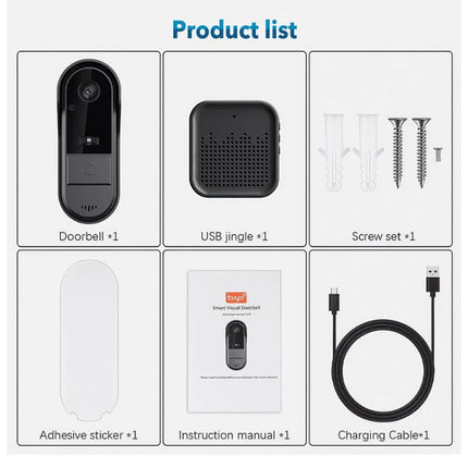 Smart Video Doorbell With HD Security Camera IP65 WiFi Low Power Door Intercom