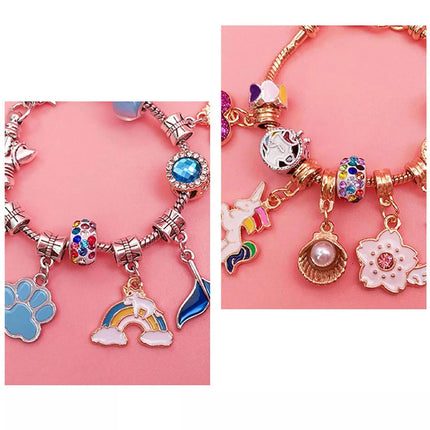 24Pcs Unicorn Christmas Charm DIY Bracelet Advent Calendar Jewelry Kit Set Gift
