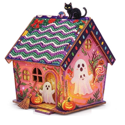 3D Spooky House Diamond Art Kits for Adults - Halloween Ghost Craft