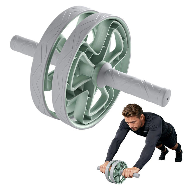 AB Roller Wheel Adjustable Wheel Fitness Core Workout Exercise Detachable Grey