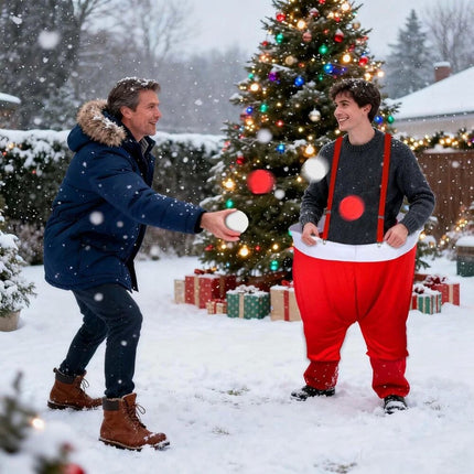 Santa Pants Snowball Fight Red and White Christmas Fake Snowball Activity Christ